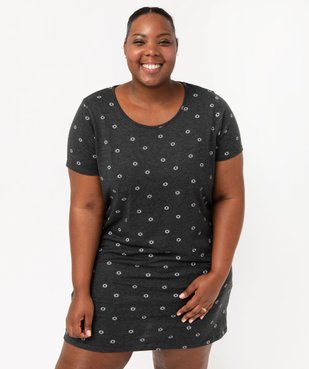 Chemise de nuit à manches courtes avec motifs femme grande taille vue2 - GEMO 4G FEMME - GEMO