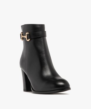 Boots femme à talon avec dessus en cuir bijou doré - Tanéo vue2 - TANEO - GEMO