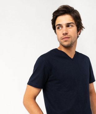 Tee-shirt à manches courtes et col V homme vue2 - GEMO 4G HOMME - GEMO