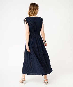 Robe longue sans manches à col V femme vue3 - GEMO(FEMME PAP) - GEMO