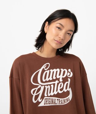 Sweat femme coupe courte finitions bords-francs - Camps United vue6 - CAMPS UNITED - GEMO