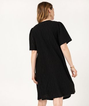 Robe à manches courtes en maille ajourée femme vue3 - GEMO 4G FEMME - GEMO