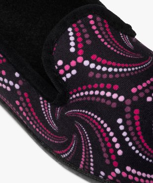 Chaussons charentaises en velours ras imprimé femme vue6 - G'FLEX - GEMO