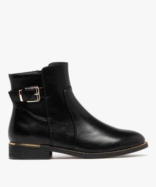 Bottines femme à zip avec semelle à liseré doré bout amande vue7 - GEMO (CASUAL) - GEMO