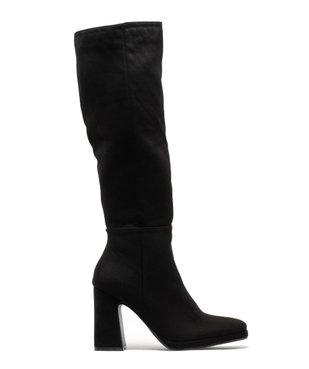 Bottes à talon et bout carré en suédine femme vue1 - SANS MARQUE - GEMO