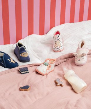 Chaussons bébé fille bottillons à scratch tête de lapin vue7 - GEMO 4G BEBE - GEMO