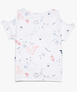 Tee-shirt fille en coton bio avec épaules dénudées vue2 - GEMO 4G FILLE - GEMO