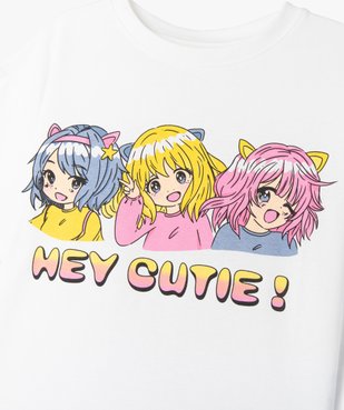 Tee-shirt à manches courtes avec motif girly vue2 - GEMO 4G FILLE - GEMO