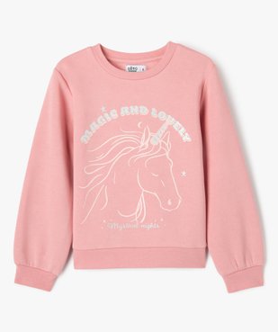 Sweat molletonné avec motif girly fille vue1 - GEMO 4G FILLE - GEMO