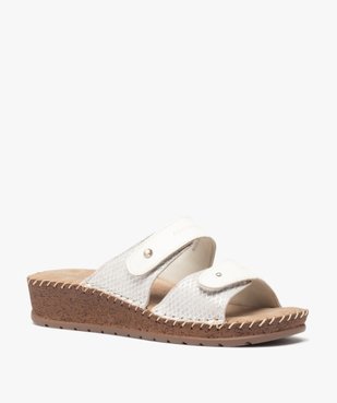 Mules femme confort à brides ajustables en cuir vue2 - GEMO (CONFORT) - GEMO