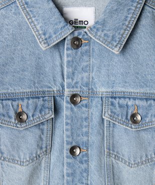 Veste en jean courte fille vue2 - GEMO 4G FILLE - GEMO