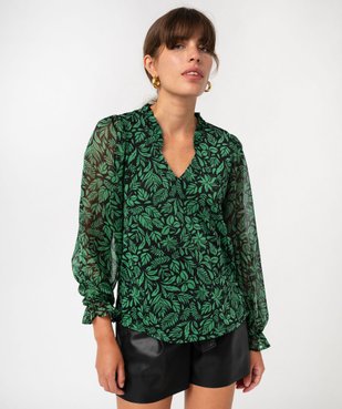 Blouse manches longues fluide imprimée fleurie femme vue5 - GEMO(FEMME PAP) - GEMO