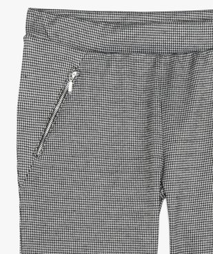 Pantalon fille à motif pied de poule avec taille élastiquée vue3 - GEMO (JUNIOR) - GEMO