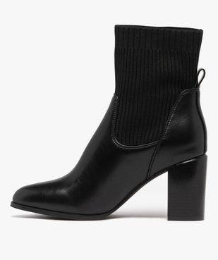 Bottines femme à talon avec col chaussette et bout amande vue4 - GEMO(URBAIN) - GEMO