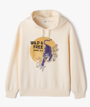 Sweat à capuche avec motif pailleté fille vue2 - GEMO (JUNIOR) - GEMO