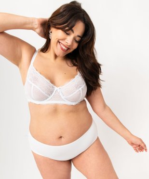 Soutien-gorge emboitant à armatures en dentelle grande taille vue1 - GEMO(HOMWR FEM) - GEMO