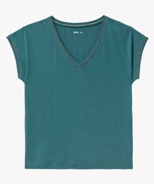 Tee-shirt à manches courtes avec finitions scintillantes femme vue4 - GEMO 4G FEMME - GEMO