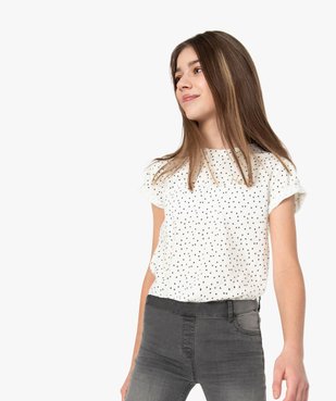 Tee-shirt fille imprimé avec broderie scintillante vue1 - GEMO (JUNIOR) - GEMO