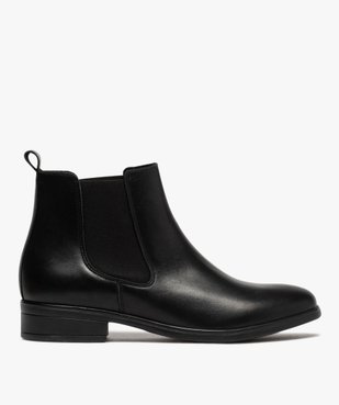 Boots femme à talon plat unis en cuir style Chelsea vue1 - VALENTINA BALDANO - GEMO