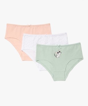 Shorties assortis en coton extensible fille (lot de 3) vue1 - GEMO 4G FILLE - GEMO