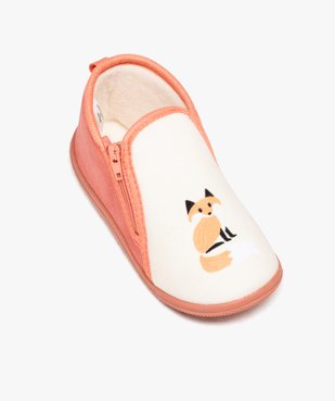 Chaussons fille bottillons à zip imprimés renard vue5 - GEMO 4G FILLE - GEMO