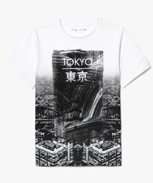 Tee-shirt bicolore imprimé Tokyo vue1 - GEMO (JUNIOR) - GEMO