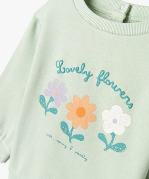 Sweat molletonné bébé fille avec motifs et message vue2 - GEMO 4G BEBE - GEMO