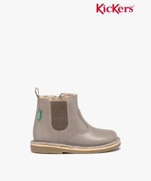 Boots bébé fille en cuir uni style Chelsea - Kickers  vue1 - KICKERS - GEMO