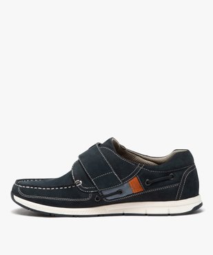 Chaussures bateau homme confort dessus en cuir uni et à scratch vue3 - G'FLEX GEMO FOR GOOD - GEMO