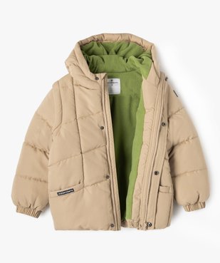 Blouson doublé polaire à capuche et manches amovibles garçon - LuluCastagnette vue2 - LULUCASTAGNETTE - GEMO