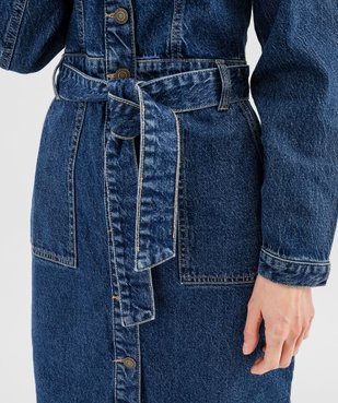 Robe en denim à manches longues femme  vue4 - GEMO 4G FEMME - GEMO