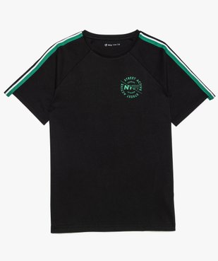 Tee-shirt garçon avec bandes rayées aux épaules  vue1 - GEMO (JUNIOR) - GEMO