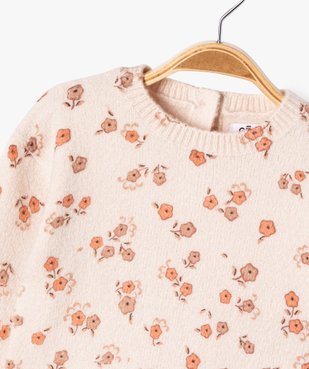 Pull en maille à motifs fleuris bébé fille vue2 - GEMO(BEBE DEBT) - GEMO