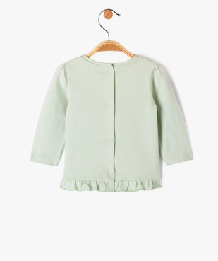 Tee-shirt à manches longues avec volant dans le bas bébé fille vue4 - GEMO 4G BEBE - GEMO