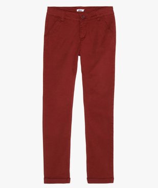 Pantalon garçon coupe chino avec revers cousus vue1 - GEMO (JUNIOR) - GEMO