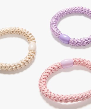 Élastique à cheveux tressé avec perle fille (lot de 3) vue2 - GEMO (ACCESS) - GEMO