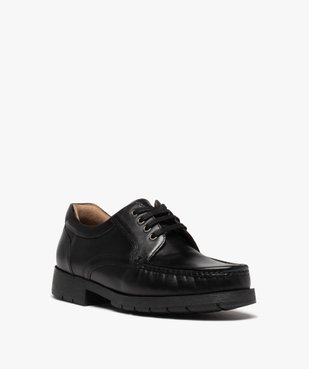 Derbies homme dessus en cuir uni avec lacets plats - Pierre Cardin  vue2 - PIERRE CARDIN CONFORT - GEMO