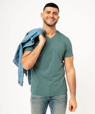 Tee-shirt à manches courtes et col V homme vue3 - GEMO 4G HOMME - GEMO