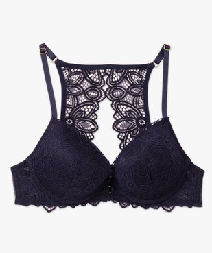 Soutien-gorge push-up en dentelle avec dos fantaisie vue4 - GEMO(HOMWR FEM) - GEMO