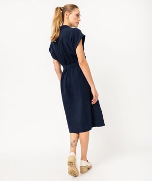 Robe à manches courtes en gaze de coton femme - LuluCastagnette vue3 - LULUCASTAGNETTE - GEMO