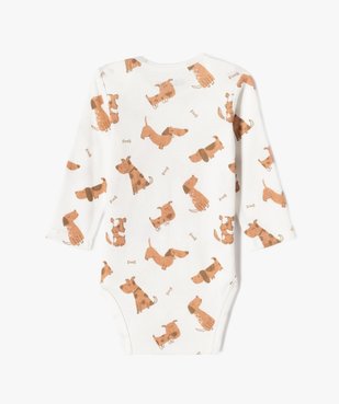 Bodies manches longues bébé motifs chiens (lot de 3) vue4 - GEMO 4G BEBE - GEMO