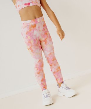 Legging de sport long en maille tie-and-dye fille vue5 - GEMO 4G FILLE - GEMO