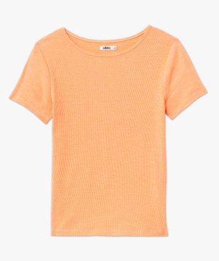 Tee-shirt manches courtes en maille côtelée femme vue4 - GEMO 4G FEMME - GEMO