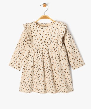 Robe manches longues en maille stretch imprimé bébé fille vue1 - GEMO(BEBE DEBT) - GEMO