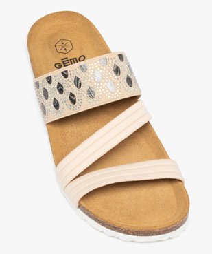 Mules femme à talon plat avec brides élastiques fantaisie vue5 - GEMO (CASUAL) - GEMO