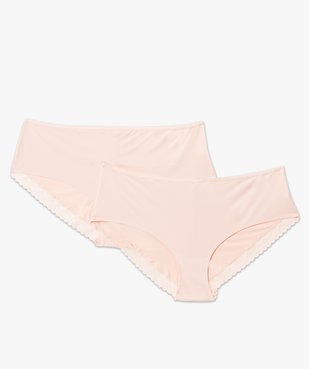 Shorty en microfibre et dentelle femme grande taille (lot de 2) vue4 - GEMO(HOMWR FEM) - GEMO