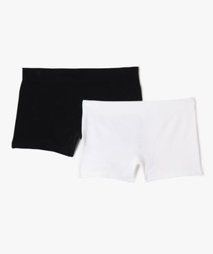 Boxers en maille côtelée extensible fille (lot de 2) vue1 - GEMO (JUNIOR) - GEMO