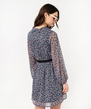 Robe à manches longues imprimée en voile femme vue3 - GEMO(FEMME PAP) - GEMO