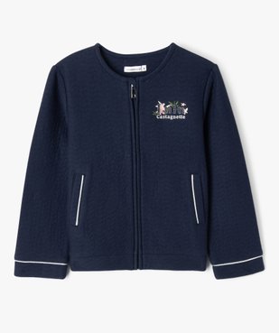 Sweat zippé en molleton gaufré fille - LuluCastagnette vue2 - LULUCASTAGNETTE - GEMO