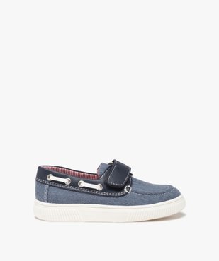 Chaussures bateau garçon en toile denim avec scratch vue1 - GEMO 4G GARCON - GEMO